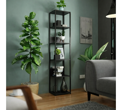 Стеллаж Svein 3X, черный — практичный стиль лофт