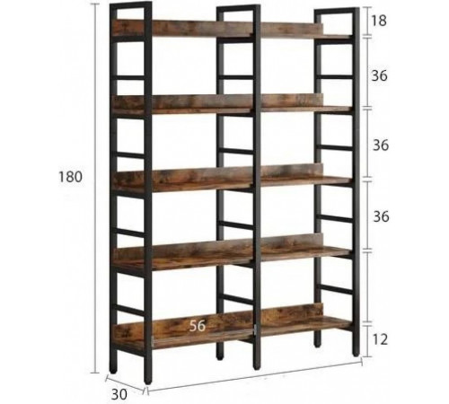 Стеллаж Skiff 3 — 5-ярусный стильный стеллаж в стиле лофт