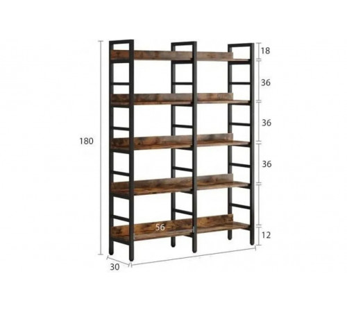 Стелаж Skiff 3 — 5‑ярусний стильний стелаж у стилі лофт
