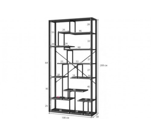 Стеллаж Skiff 5 — 7-ярусный лофт-стеллаж с 12 полками