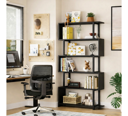 Стеллаж Z-формы 180×80×30 см – стильный LOFT-элемент для дома.