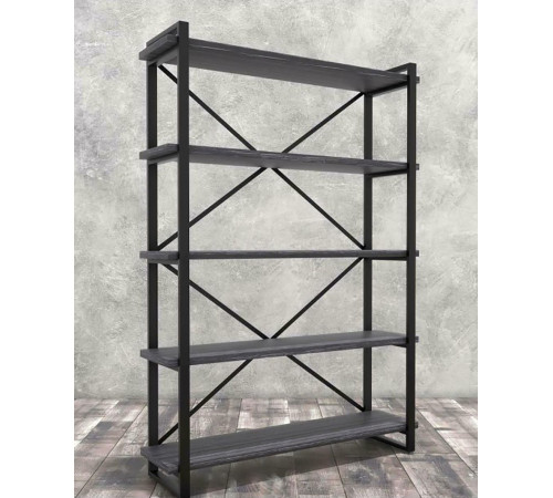 Стеллаж Айсберг Loft 120×182-2 Черный/Графит