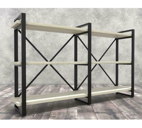 Стеллаж Айсберг Лофт 160×102 — черный/белый