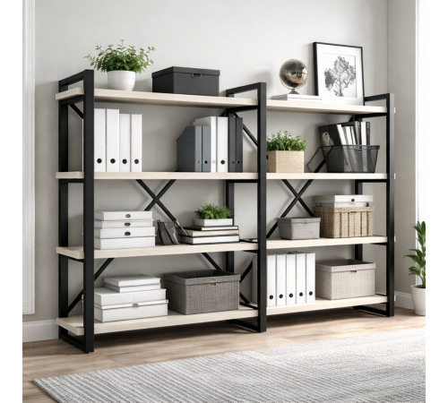 Стеллаж Айсберг Лофт 160×102 — черный/белый