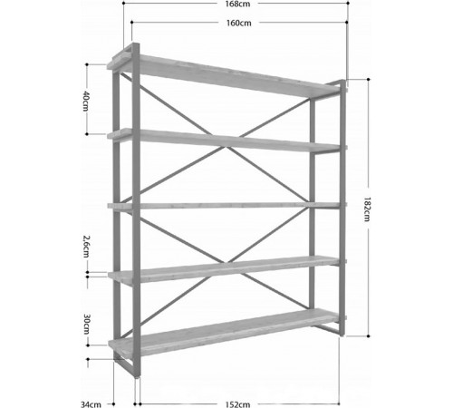 Стеллаж Айсберг Лофт 160×182 см