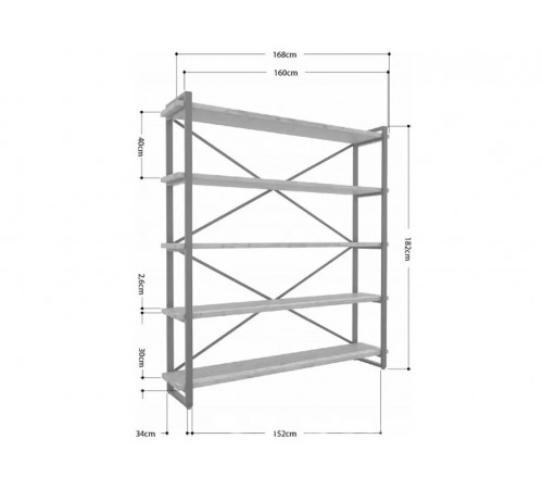Стеллаж Айсберг Лофт 160×182 см