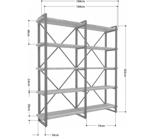 Стеллаж Айсберг Лофт 160×182 см