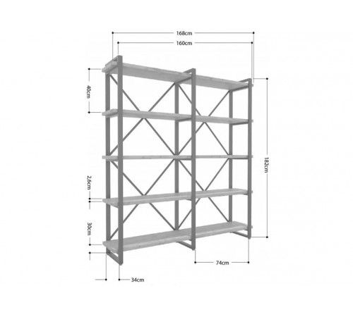 Стеллаж Айсберг Лофт 160×182 см