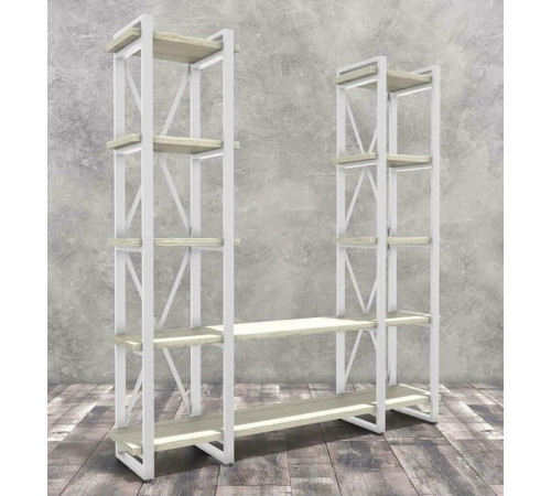 Стеллаж Айсберг Лофт 160×182 см. — белый/дуб сонома.