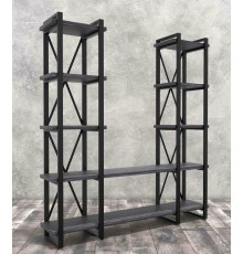 Стелаж Айсберг 160х182-4 чорний/графіт MSMLOFT