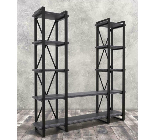 Стеллаж Айсберг Лофт 160×182 см — черный/графит