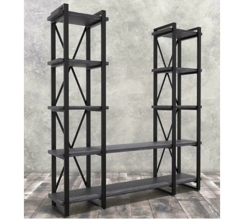 Стеллаж Айсберг Лофт 160×182 см — черный/графит