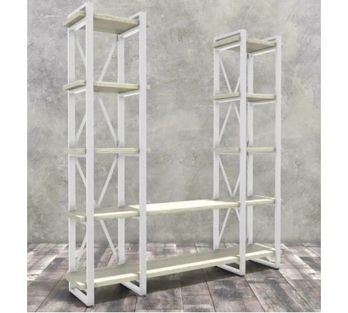 Стеллаж Айсберг Лофт 160×182 см. — белый/дуб сонома.