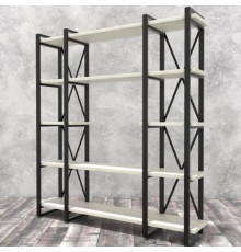 Стеллаж Айсберг 160х182-4 v4 черный/белый MSMLOFT