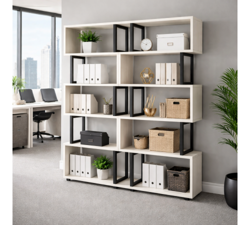 Стеллаж Айсберг 180×190 см — черный/белый