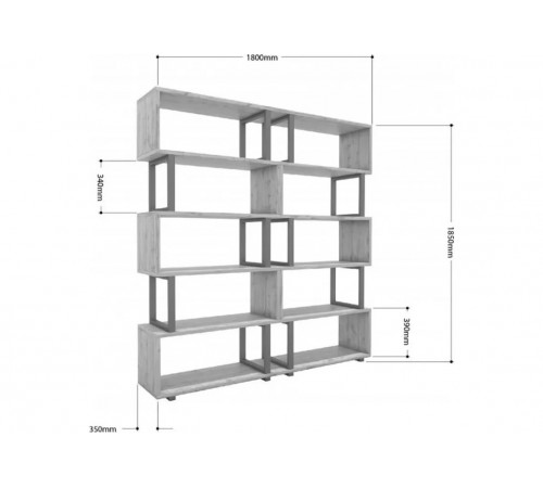 Стеллаж Айсберг 180×190 см — черный/графит