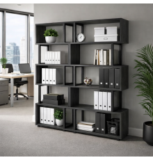 Стеллаж Айсберг 180х190-4 черный/графит MSMLOFT