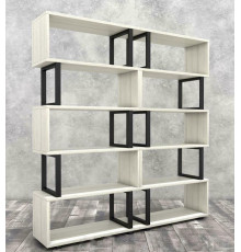 Стелаж Айсберг 180х190-4 чорний/білий MSMLOFT