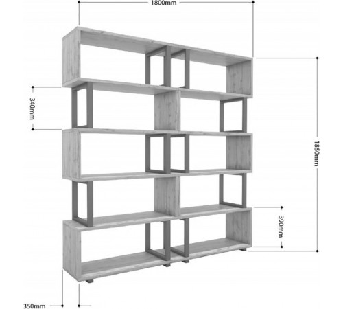 Стеллаж Айсберг 180×190 см — черный/графит