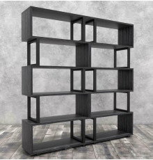 Стелаж Айсберг 180х190-4 чорний/графіт MSMLOFT
