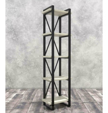 Стелаж Айсберг 40х182-2 чорний/білий MSMLOFT