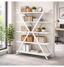 Стеллаж Айсберг ИКС белый/дуб сонома MSMLOFT