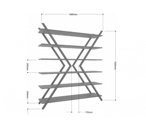 Стеллаж Айсберг Лофт ИКС – черный каркас, белые полки