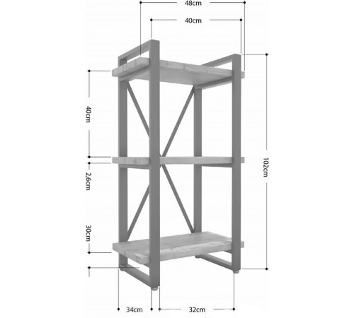 Стелаж Айсберг Х1 40×102 см 