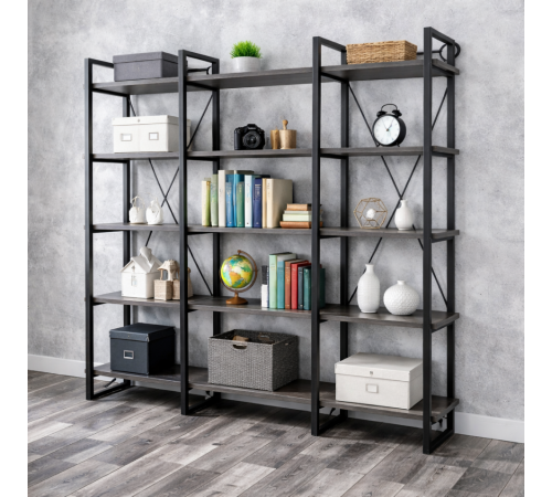 Стеллаж Айсберг Лофт 160×182 см — черный/графит