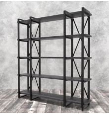 Стелаж Айсберг160х182-4 v3 чорний/графіт MSMLOFT