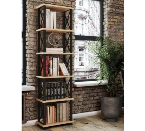 Стеллаж Ангара – 182×50×30 см, металлический каркас и ДСП.