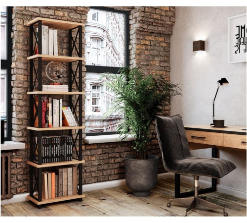 Стелаж Ангара — 182×50×30 см, металевий каркас та ДСП