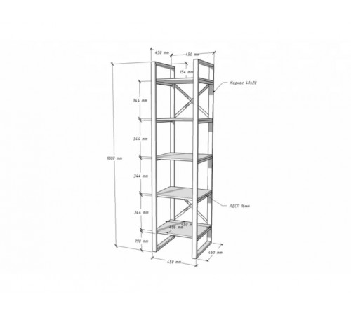 Стелаж Лофт Баренто