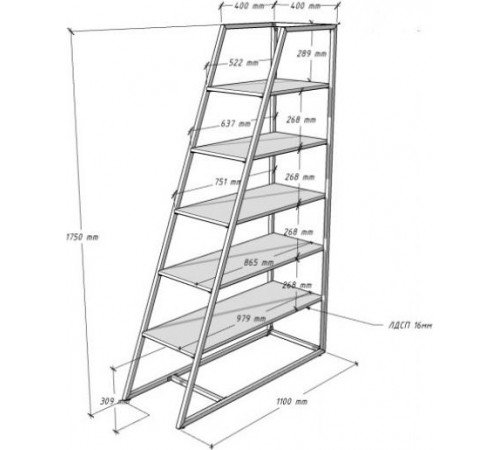 Стелаж Лофт Тоскано