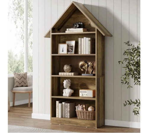 Дизайнерский 5-ярусный стеллаж – 200×80×30 см, арочный стиль