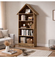 Стеллаж дизайнерский 5-ярусный, коричневый