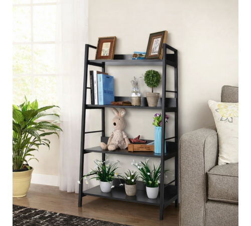 Стеллаж MSMLOFT 5 полок – черный металлический каркас 1200×700×350 мм.