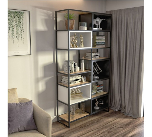 Стеллаж MSMLOFT – большой металлический стеллаж 5+ полок (220×120×40 см)