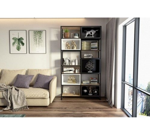 Стеллаж MSMLOFT – большой металлический стеллаж 5+ полок (220×120×40 см)