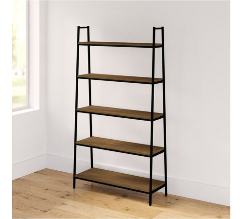 Стеллаж MSMLOFT 5 полок – дуб с черным каркасом (180×100×40 см)