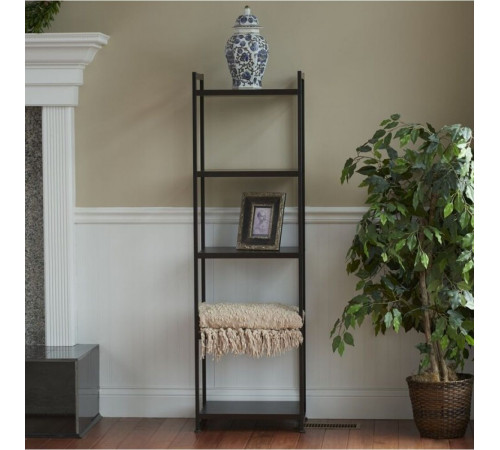 Стеллаж MSMLOFT 5 полок – черный металлический каркас 150×45×35 см.