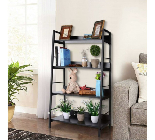 Стеллаж MSMLOFT 5 полок – черный металлический каркас 1200×700×350 мм.