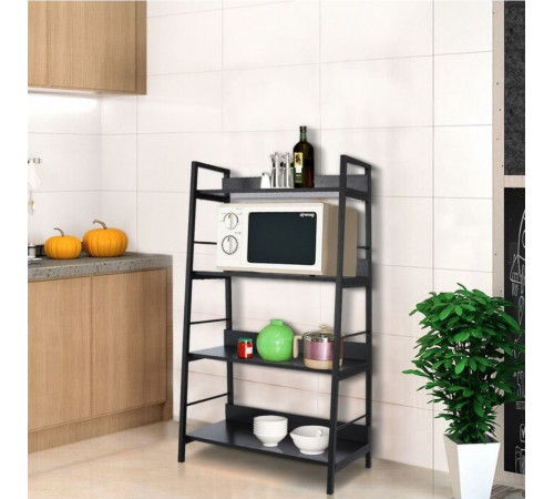 Стеллаж MSMLOFT 5 полок – черный металлический каркас 1200×700×350 мм.