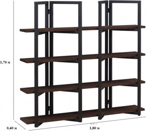 Стеллаж MSMLOFT – металлический каркас, (170×180×40 см)