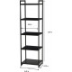 Стеллаж MSMLOFT 5 полок – черный металлический каркас 150×45×35 см.