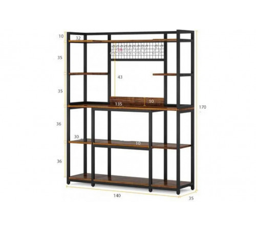Стеллаж Скиф-2 в стиле Loft – металлический каркас и 4 полки.