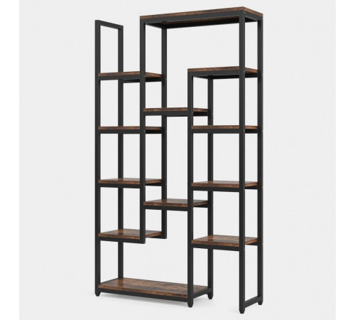 Стеллаж с 12 открытыми полками – индустриальный дизайн, 12 полок