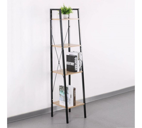 Стеллаж с 4 полками, Дуб Сонома — металлический стеллаж LOFT.