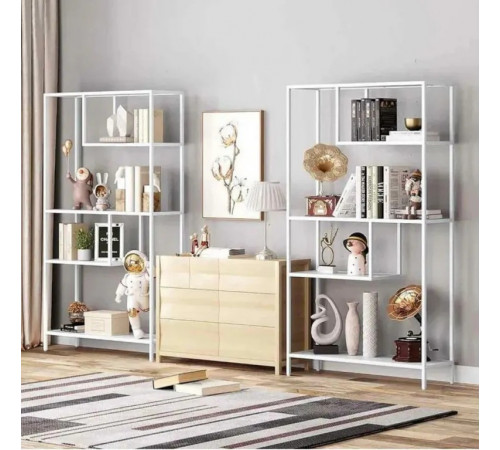 Стеллаж с 5 открытыми полками – металлический каркас, 178×100×33 см.