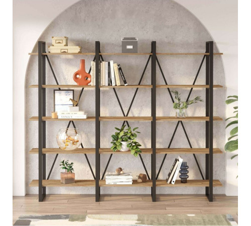 Стеллаж Хана Хоум – металл + ДСП (каркас 20×40 мм) в LOFT стиле